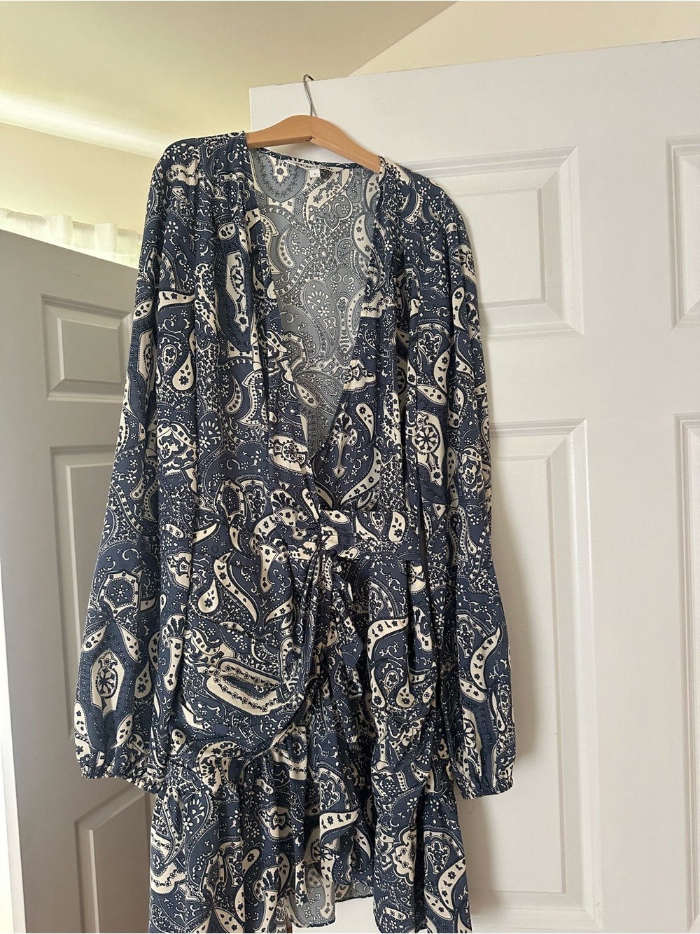 Veronica Beard Navy and Cream Paisley Mini Dress